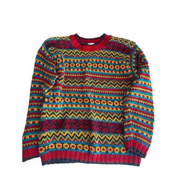 Hanna Andersson Womens Small Sweater Fair Isle Mock Neck Knitted Pullover EUC - Picture 6 of 14